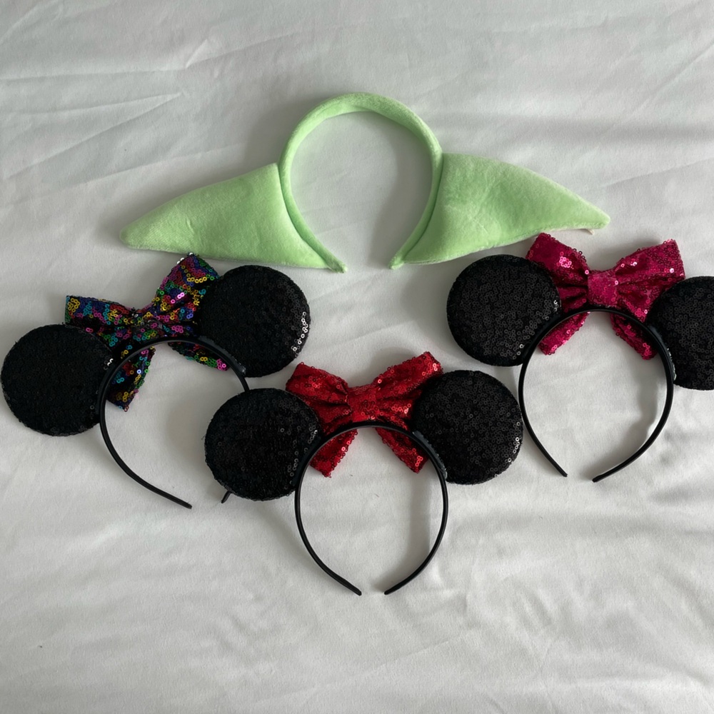 3 for $30 | Disney Minnie Sequin Bow + Baby Yoda Gorgu Costume Headband Set - Picture 7 of 7